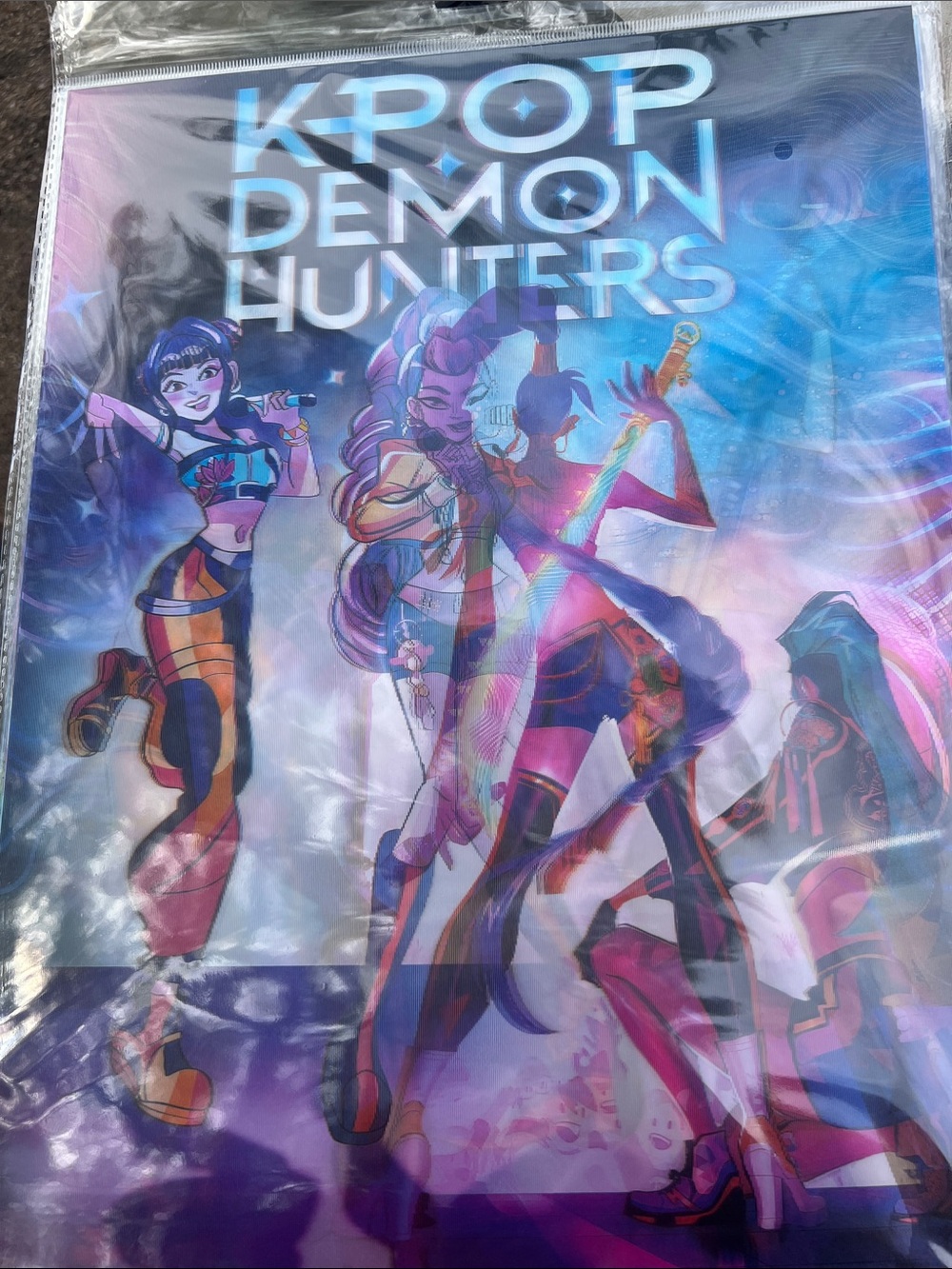 K-Pop Demon Hunters Poster - Purple & Blue Artwork